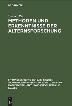 portada Methoden und Erkenntnisse der Alternsforschung (en Alemán)