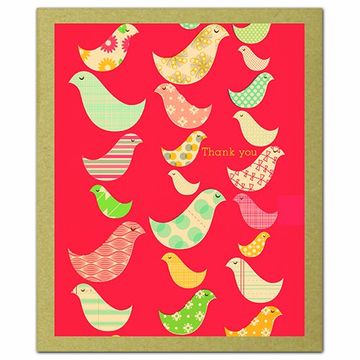 portada birds of a feather: greenthanks -- thank you notecards made from uncoated eco-friendly paper decorated with contemporary designs & illustr