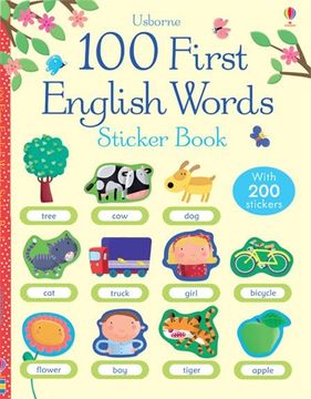 portada 100 First English Words Sticker Book (100 First Words Sticker Books) (en Inglés)