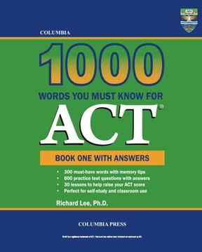 portada Columbia 1000 Words You Must Know for ACT: Book One with Answers (Volume 1)