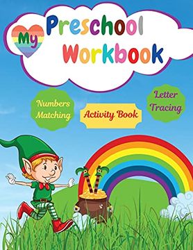 portada My Preschool Workbook: Math Preschool Learning Book With Letter Tracing Numbers Matching Activities For Kids (en Inglés)