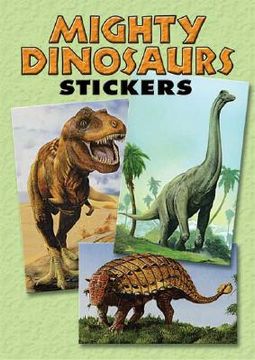 portada mighty dinosaurs stickers: 36 stickers, 9 different designs