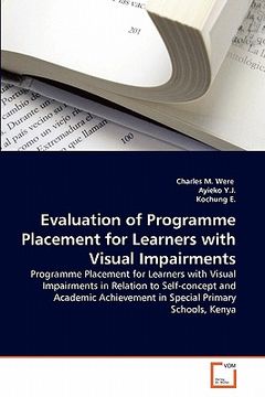 portada evaluation of programme placement for learners with visual impairments (en Inglés)
