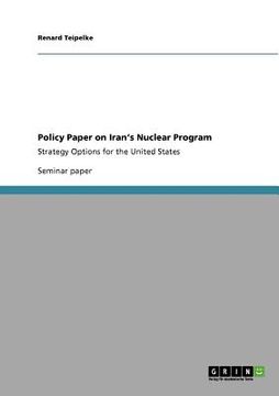 portada policy paper on iran's nuclear program (en Inglés)