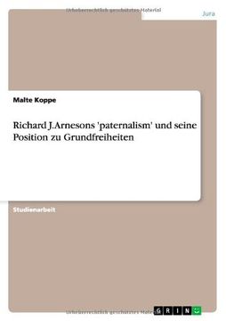 portada Richard J. Arnesons 'paternalism' und seine Position zu Grundfreiheiten (German Edition)