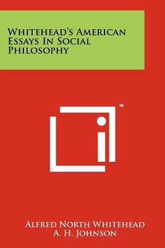 portada whitehead's american essays in social philosophy