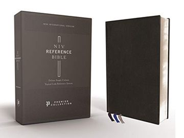 portada Niv, Reference Bible, Deluxe Single-Column, Premium Leather, Goatskin, Black, Premier Collection, Comfort Print (en Inglés)