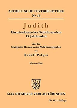 portada Judith: Ein Mitteldeutsches Gedicht aus dem 13 Jahrhundert (en Alemán)