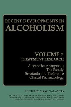 portada Recent Developments in Alcoholism: Treatment Research (en Inglés)