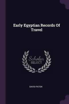portada Early Egyptian Records Of Travel