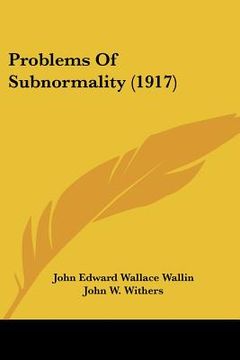 portada problems of subnormality (1917) (en Inglés)