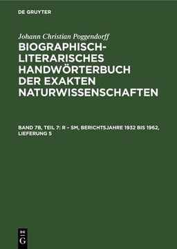 portada R - sm, Berichtsjahre 1932 bis 1962, Lieferung 5 (en Alemán)