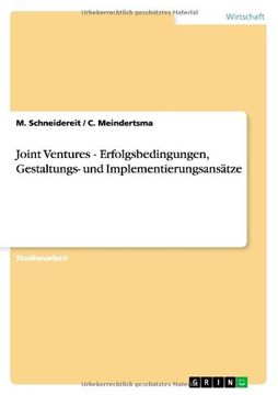 portada Joint Ventures - Erfolgsbedingungen, Gestaltungs- und Implementierungsansätze (German Edition)