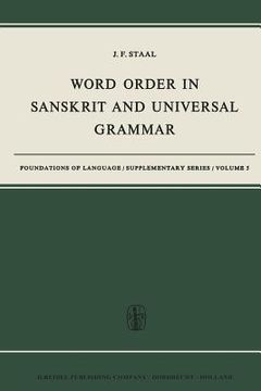 portada Word Order in Sanskrit and Universal Grammar (en Inglés)