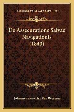 portada De Assecuratione Salvae Navigationis (1840) (en Latin)