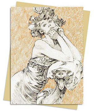 portada Mucha: Study for Documents Décoratifs Plate 12 Greeting Card Pack: Pack of 6 (Greeting Cards) (en Inglés)