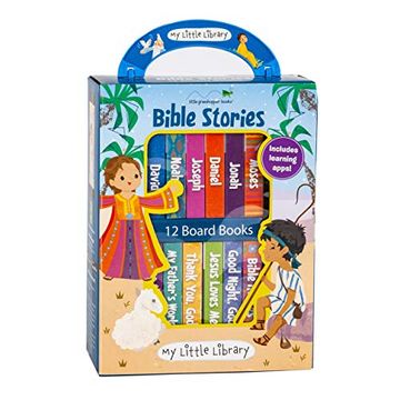 portada Little Library Bible Stories: Bible Stories (12 Board Books & 3 Downloadable Apps! ) (my Little Library) (en Inglés)