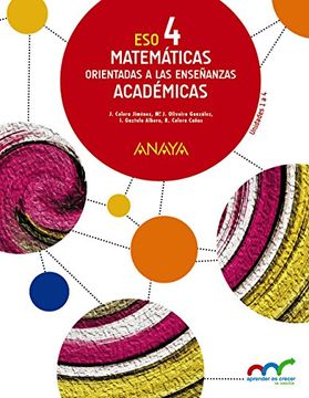 portada Matemáticas orientadas a las Enseñanzas Académicas 4. (Aprender es crecer en conexión)