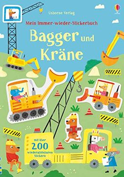 portada Mein Immer-Wieder-Stickerbuch: Bagger und Kräne (en Alemán)