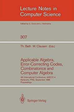 portada applicable algebra, error-correcting codes, combinatorics and computer algebra (en Inglés)