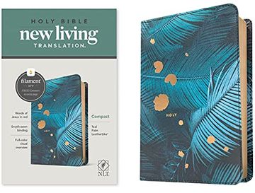 portada Nlt Compact Bible, Filament-Enabled Edition (Leatherlike, Teal Palm, red Letter) 