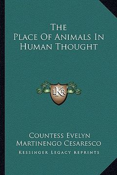 portada the place of animals in human thought (en Inglés)