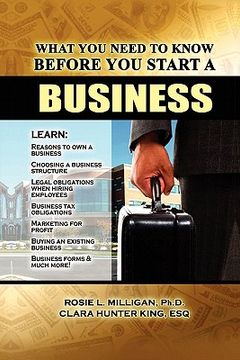 portada what you need to know before you start a business (en Inglés)