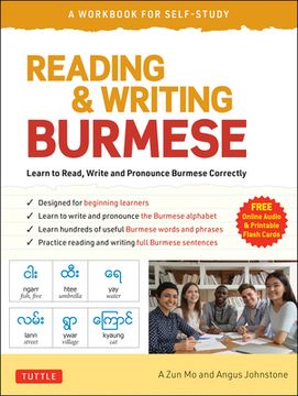 portada Reading & Writing Burmese: A Workbook for Self-Study: Learn to Read, Write and Pronounce Burmese Correctly (Online Audio & Printable Flash Cards) (en Inglés)