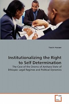 portada institutionalizing the right to self determination (en Inglés)