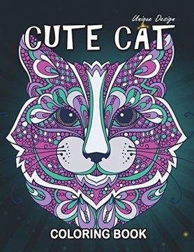 portada Cute cat Coloring Book: Stress Relieving Design for Girls, Teen and Adults Coloring Book Easy to Color (en Inglés)