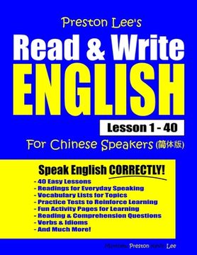 portada Preston Lee's Read & Write English Lesson 1 - 40 For Chinese Speakers (en Inglés)
