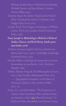portada Mythodologies: Methods in Medieval Studies, Chaucer, and Book History (in English)