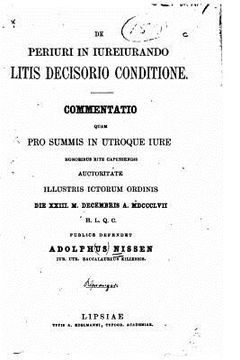 portada De periuri in iureiurando litis decisorio conditione (en Latin)