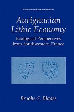 portada aurignacian lithic economy: ecological perspectives from southwestern france (en Inglés)