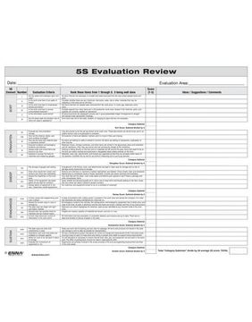 portada 5s: Evaluation Review Form (en Inglés)