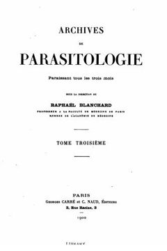 portada Archives de parasitologie (French Edition)