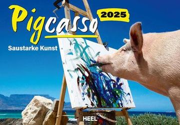 portada Pigcasso Kalender 2025: Saustarke Kunst - Einzigartige Kunstprints der Malenden Schweinedame Rosie