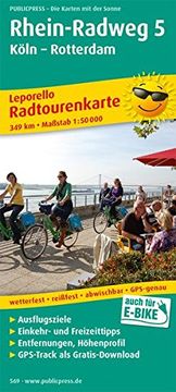 portada Rhein-Radweg 5 Köln - Rotterdam Radwanderkarte 1: 50 000: Leporello Radtourenkarte mit Ausflugszielen, Einkehr- & Freizeittipps, Wetterfest, Reissfest, Abwischbar, Gps-Genau. 1 50000 (en Alemán)