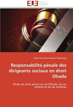 portada Responsabilite Penale Des Dirigeants Sociaux En Droit Ohada