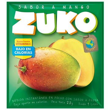 portada JUGO MANGO SOBRE (25g) marca Zuko