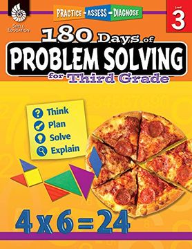 portada 180 Days of Problem Solving for Third Grade – Build Math Fluency With This 3rd Grade Math Workbook (180 Days of Practice) (en Inglés)