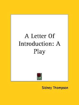 portada a letter of introduction: a play (en Inglés)