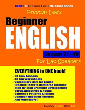 portada Preston Lee's Beginner English Lesson 21 - 40 for lao Speakers (en Inglés)