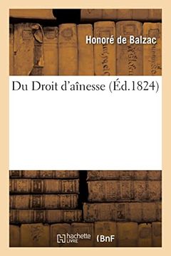 portada Du Droit D'aînesse (en Francés)