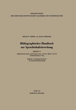 portada Bibliographisches Handbuch Zur Sprachinhaltsforschung (in German)