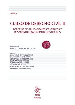 portada Curso Derecho Civil ii Derecho Obligaciones Contratos 12ªEd (in Spanish)