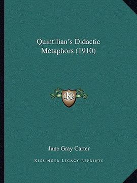 portada quintilian's didactic metaphors (1910) (in English)