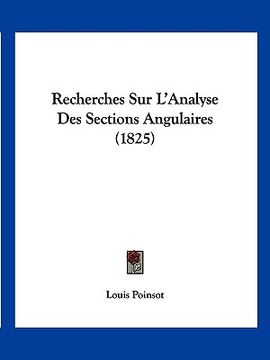 portada Recherches Sur L'Analyse Des Sections Angulaires (1825) (in French)