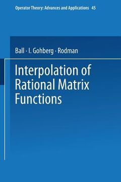 portada Interpolation of Rational Matrix Functions (in English)