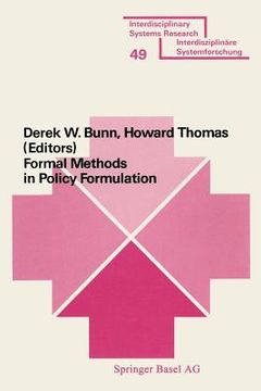 portada formal methods in policy formulation the application of bayesian decision analysis to the screening (in German)